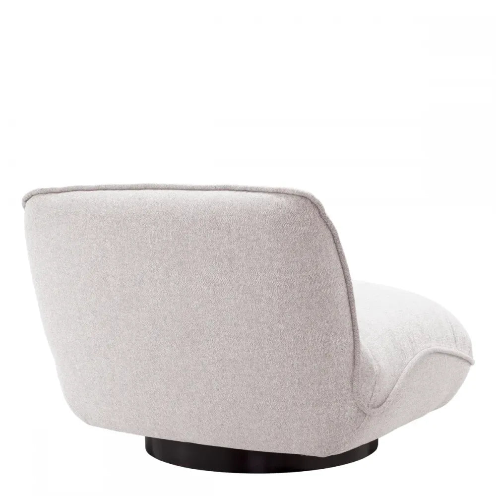 Fotoliu de exterior din Metal Negru si Stofa Gri H71xL85.5xA105cm Relax Eichholtz