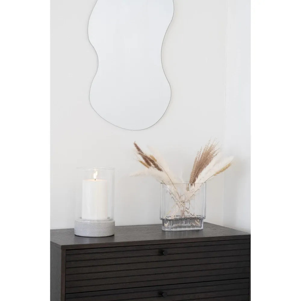 Suport lumanare din Ceramica/Sticla Gri/Transparent H25,5xD16cm Hurricane
