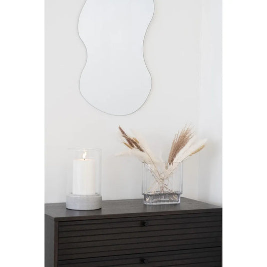 Suport lumanare din Ceramica/Sticla Gri/Transparent H25,5xD16cm Hurricane