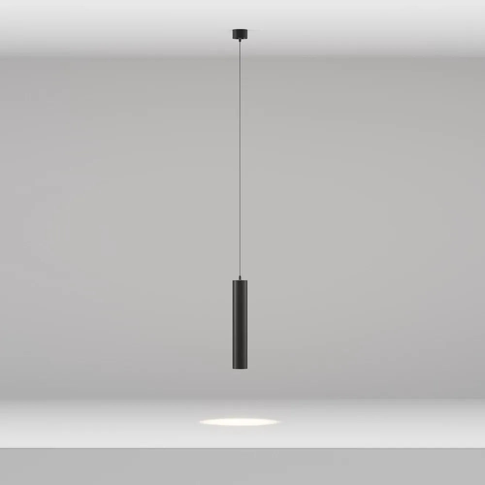 Pendul din Aluminiu Negru H133xD5cm IP 20 12W 900lm 3000k Focus LED