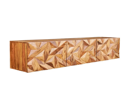 Comoda TV suspendata din Lemn de sheesham Maro L160xH30cm ALPINE