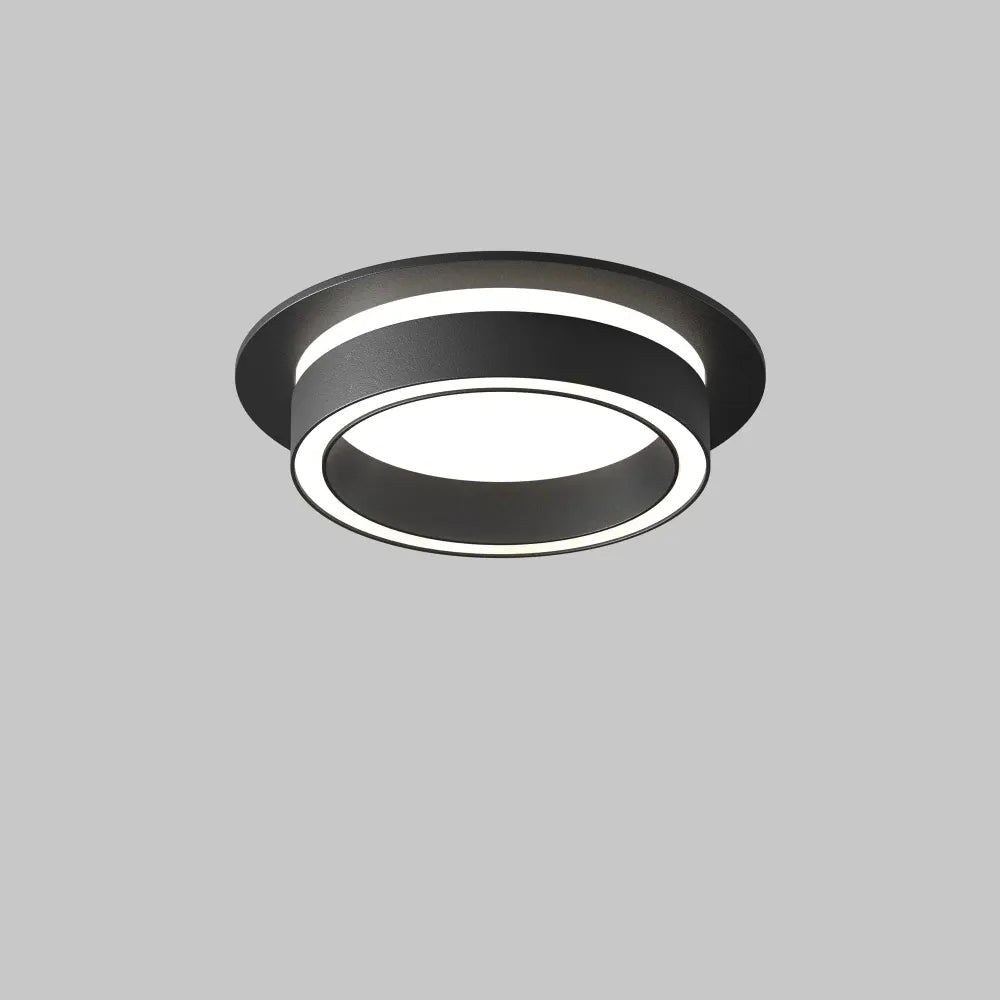 Spot incastrat din Aluminiu/Acrilic Negru H4.15xD10.5cm 12W Orlo