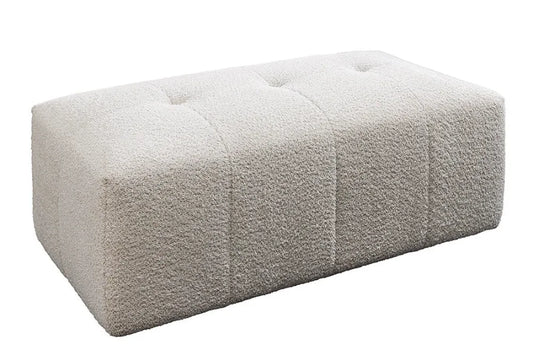 Puf tapitat cu Stofa boucle Bej sampanie L118xH44cm ROYAL