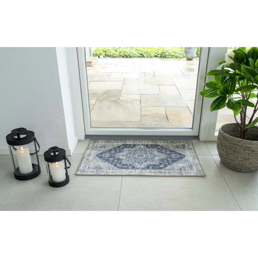 Covor din Chenille Albastru 80x50cm Havana