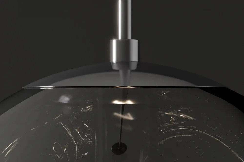 Pendul din Metal Negru si Sticla Fumuriu D35xH170cm LIQUID DIAMOND