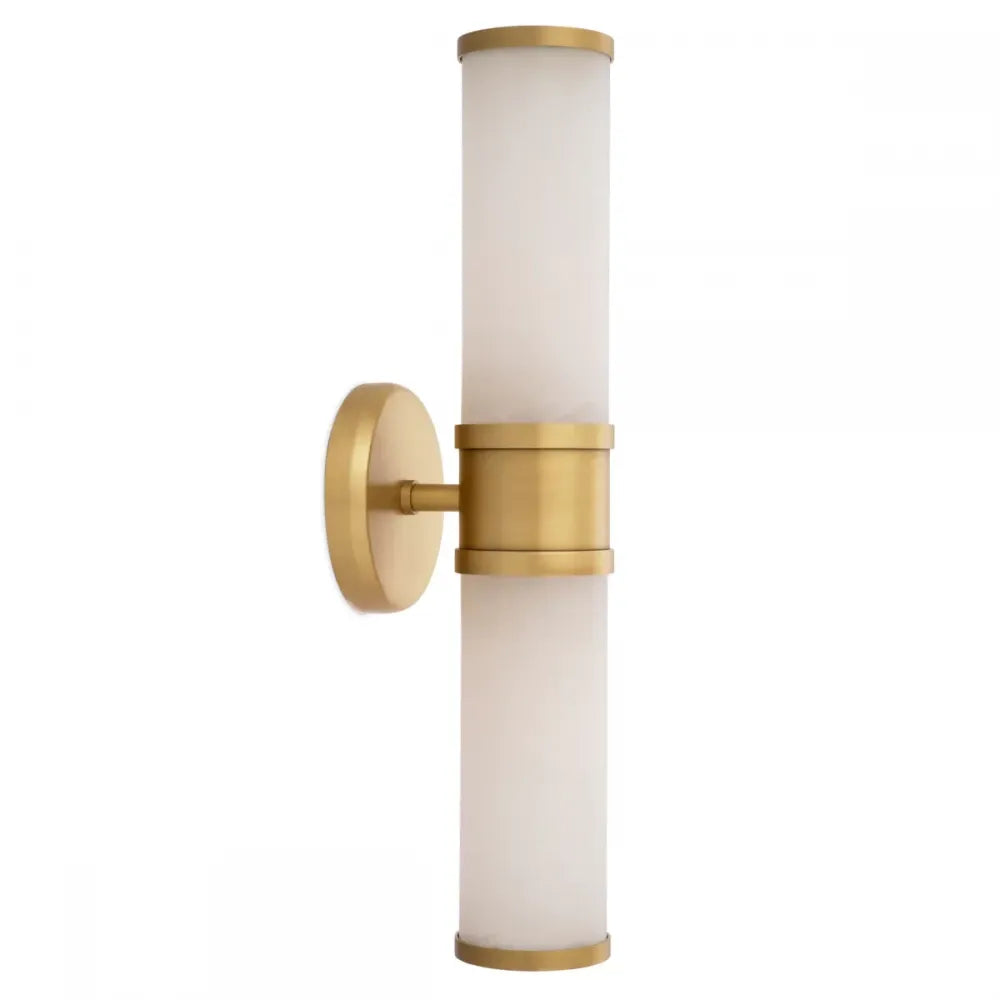 Aplica de perete din Metal Alama si Alabastru Alb H46.5xL12cm Claridges Double  Eichholtz