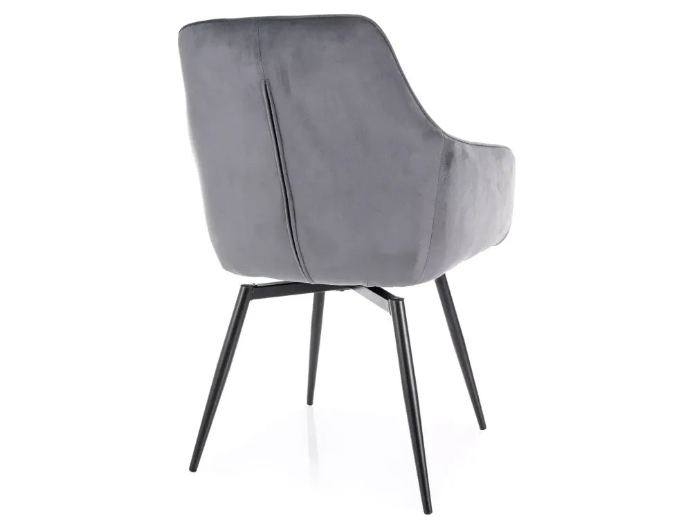 Set 2 scaune din Catifea Bej inchis si Metal Negru Hx88Lx55xA58cm Servio