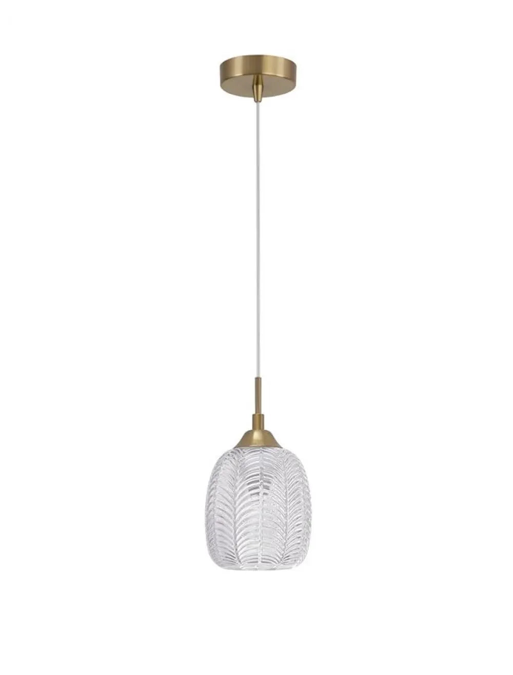 Pendul structura din Metal Auriu si abajur din Sticla Transparent H120xL13.5cm IP20 VARIO