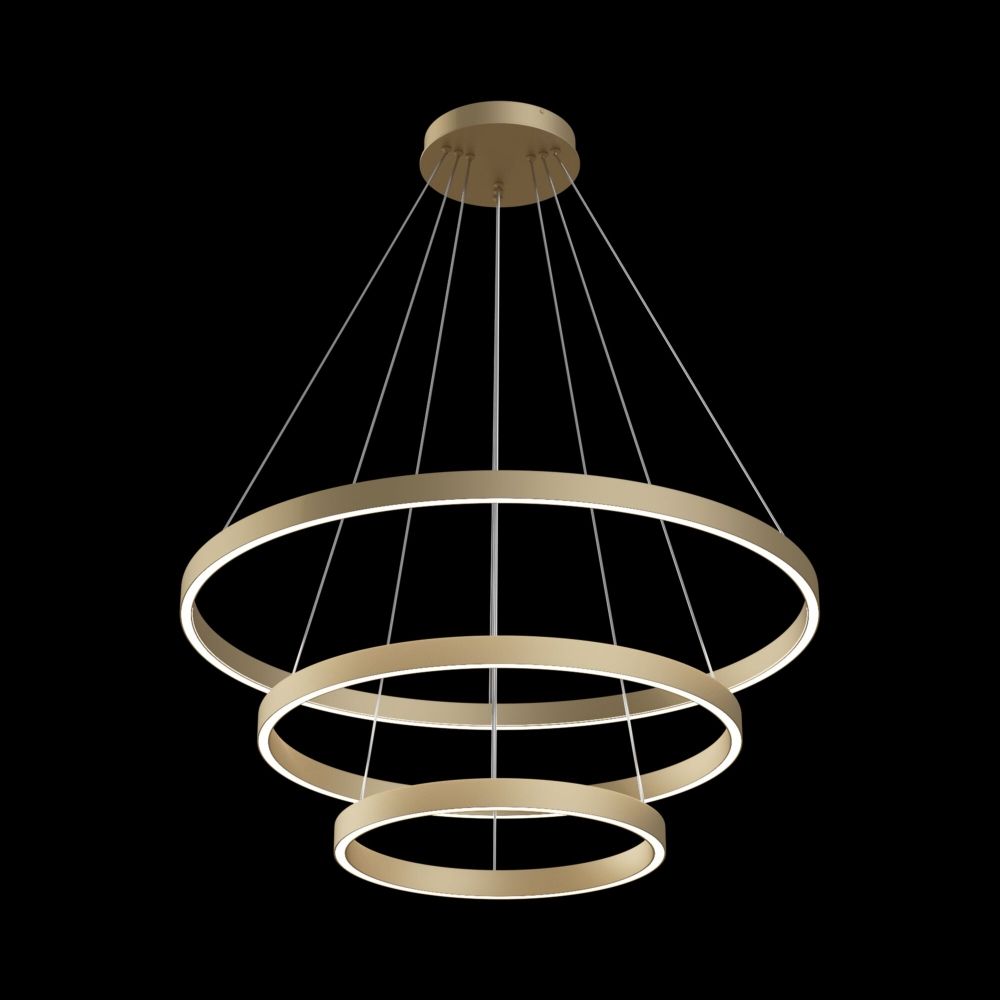 Lustra rotunda cu inaltime reglabila din Aluminiu Auriu cu LED D80xH120cm Rim