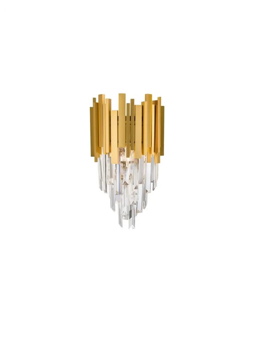 Aplica de perete structura din Metal Auriu si abajur din Cristal Transparent H35xL25cm IP20 GRANE