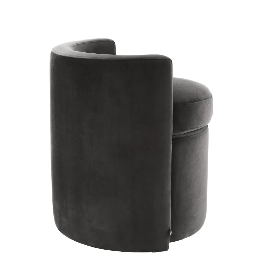 Taburet tapitat cu Catifea Gri L61xA57xH64cm Arcadia Eichholtz