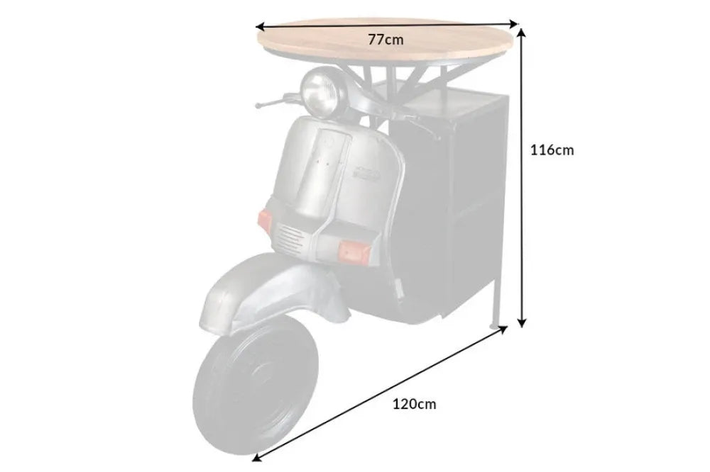 Masa bar din Lemn de mango Maro si Metal Multicolor L120xH116cm SCOOTER