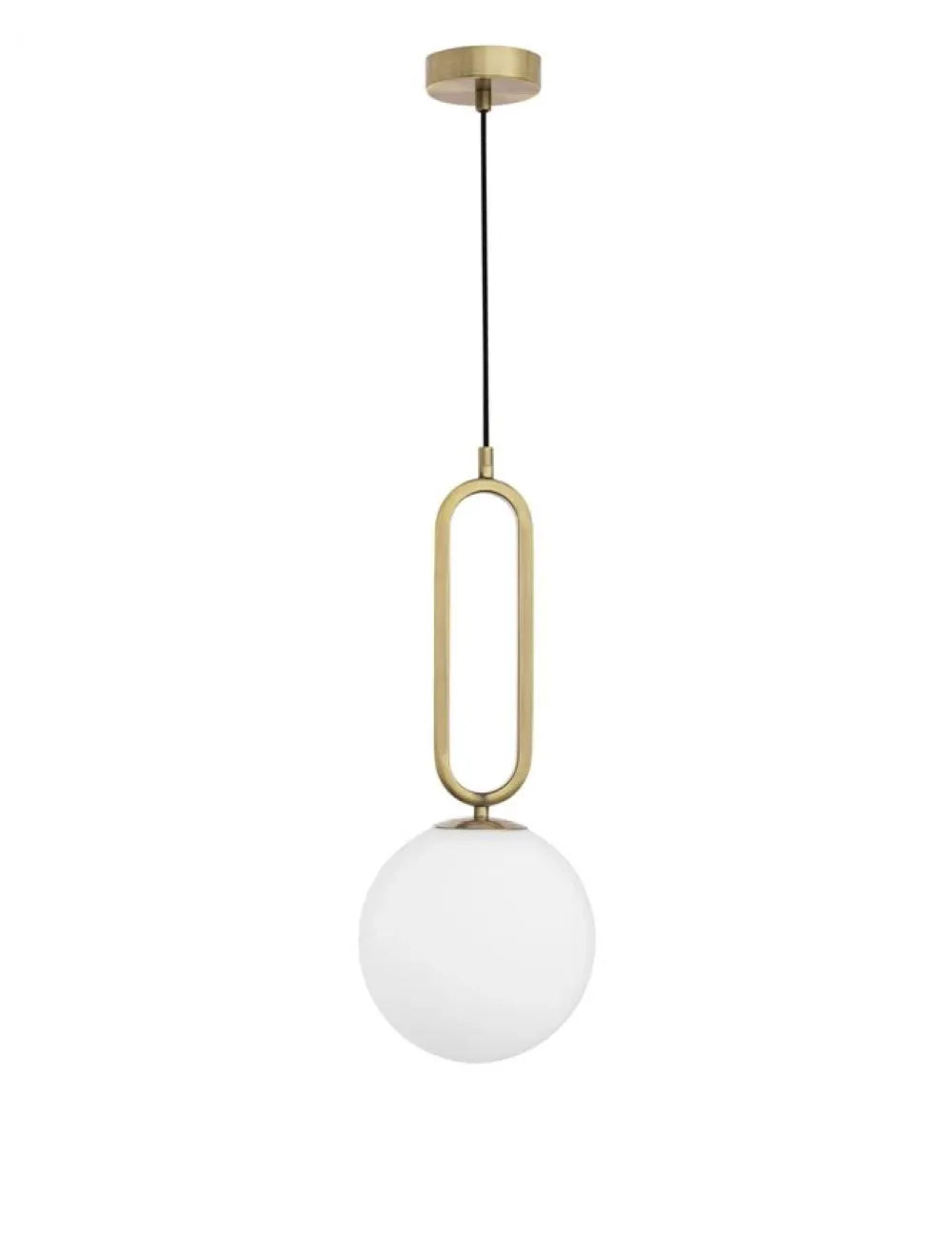Pendul structura din Metal Alama si abajur din Sticla Alb H120xL20cm IP20 GRUS