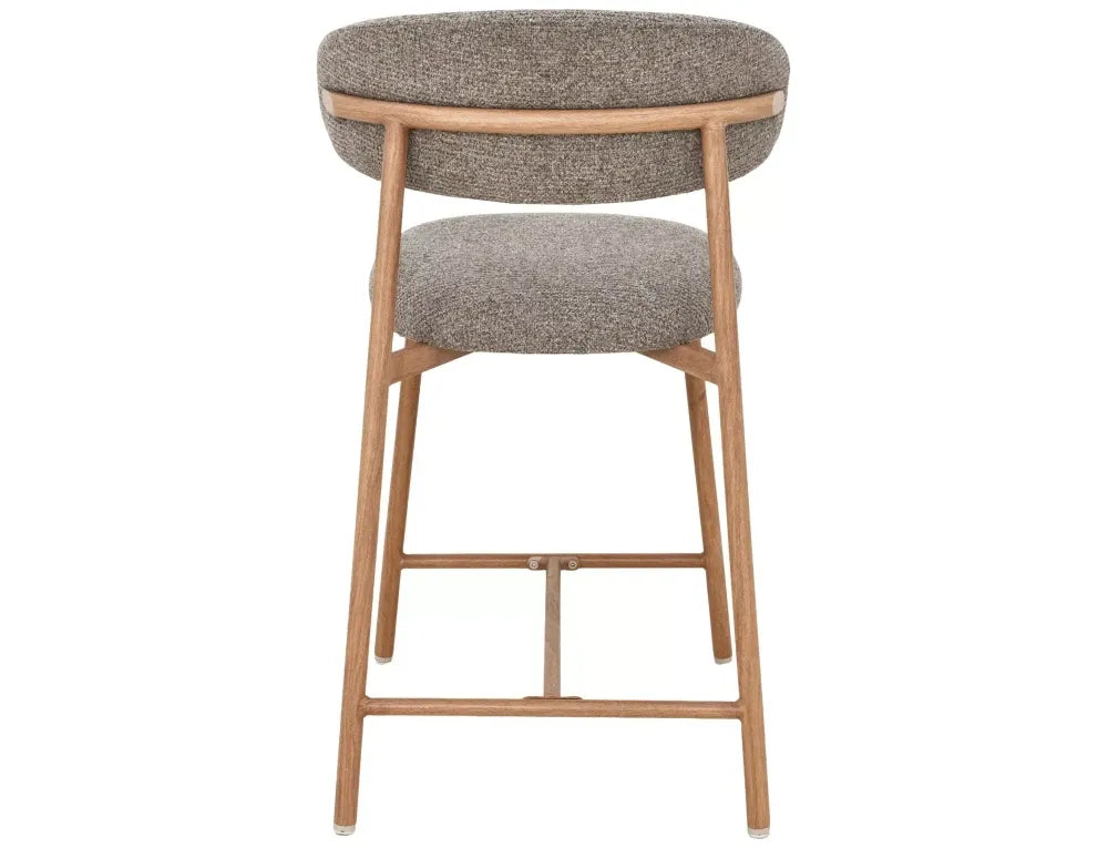 Scaun de insula din Stofa Cappuccino si Metal Maro H91xL50xA52cm Elton