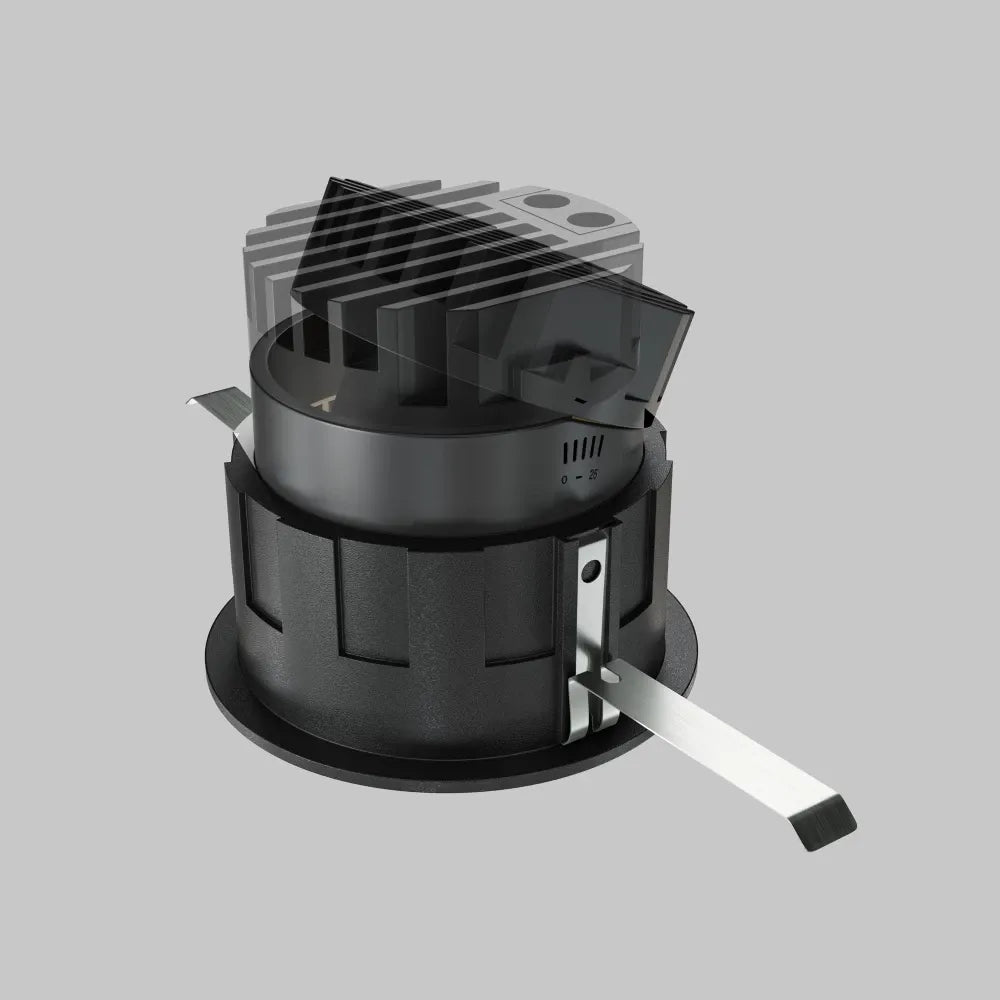 Spot incastrat din Aluminiu/plastic Negru H7xD8.3cm 10W 570lm 3000k Wise