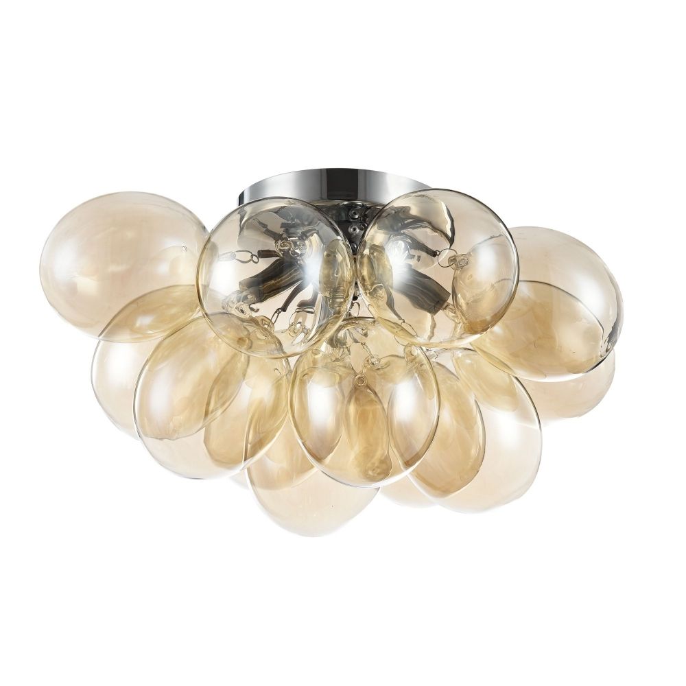 Candelabru Rotund din Metal si Sticla Argintiu/Auriu Balbo D38xH25cm