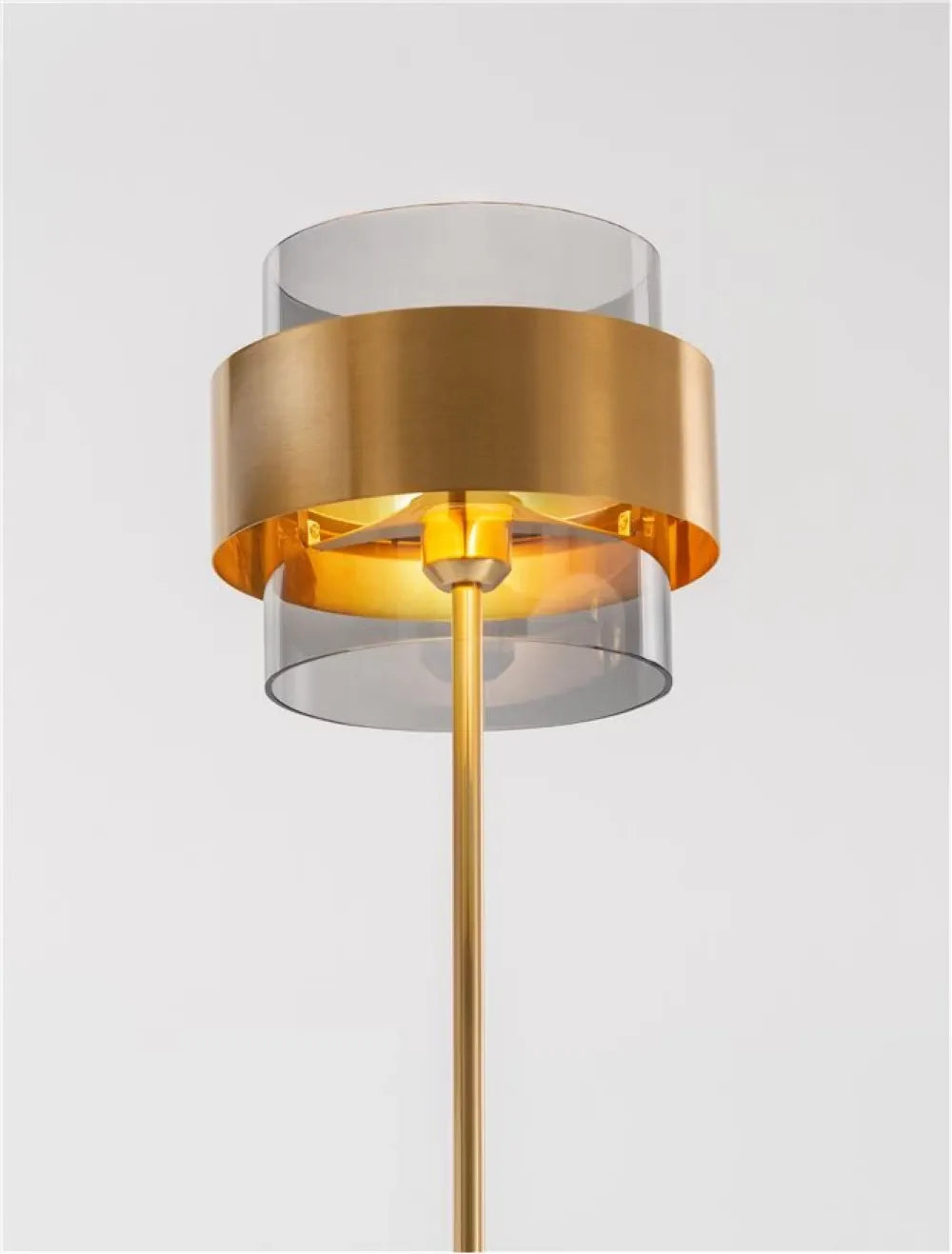 Lampa de podea structura din Metal Auriu si abajur din Sticla Fumuriu H154xL25cm IP20 SIANNA