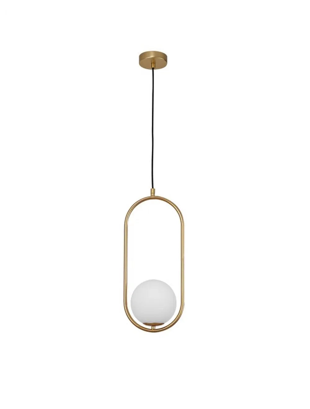 Pendul structura din Metal Auriu si abajur din Sticla Alb H120xL20cm IP20 OBITAR