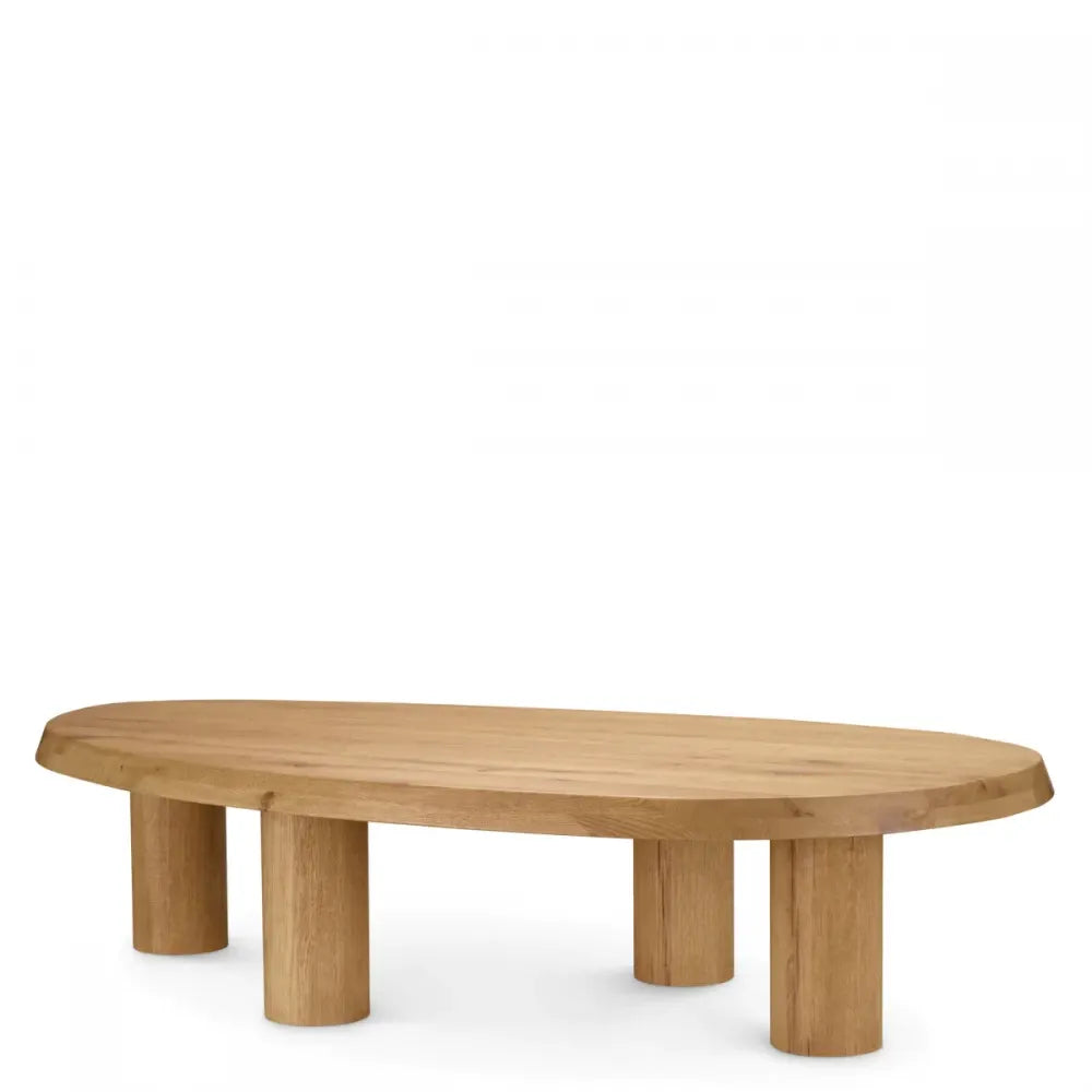 Masuta de cafea Asimetrica din Lemn de stejar Maro L150xl80cm Prelude Eichholtz