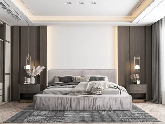 Pat 160x200cm tapitat cu Catifea Bej Naomi