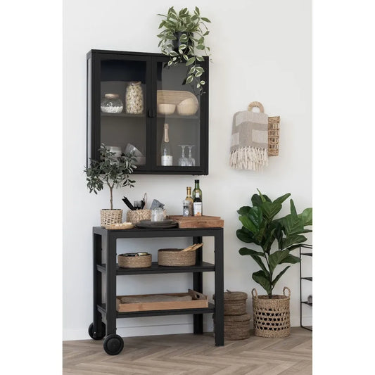 Dulap suspendat din Metal Negru L80xH80cm Brisbane Hanging