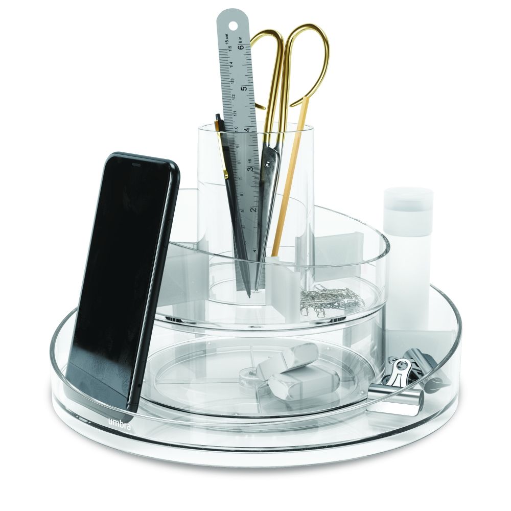 Organizator cosmetice din Acrilic Alb L25xH17cm Cascada