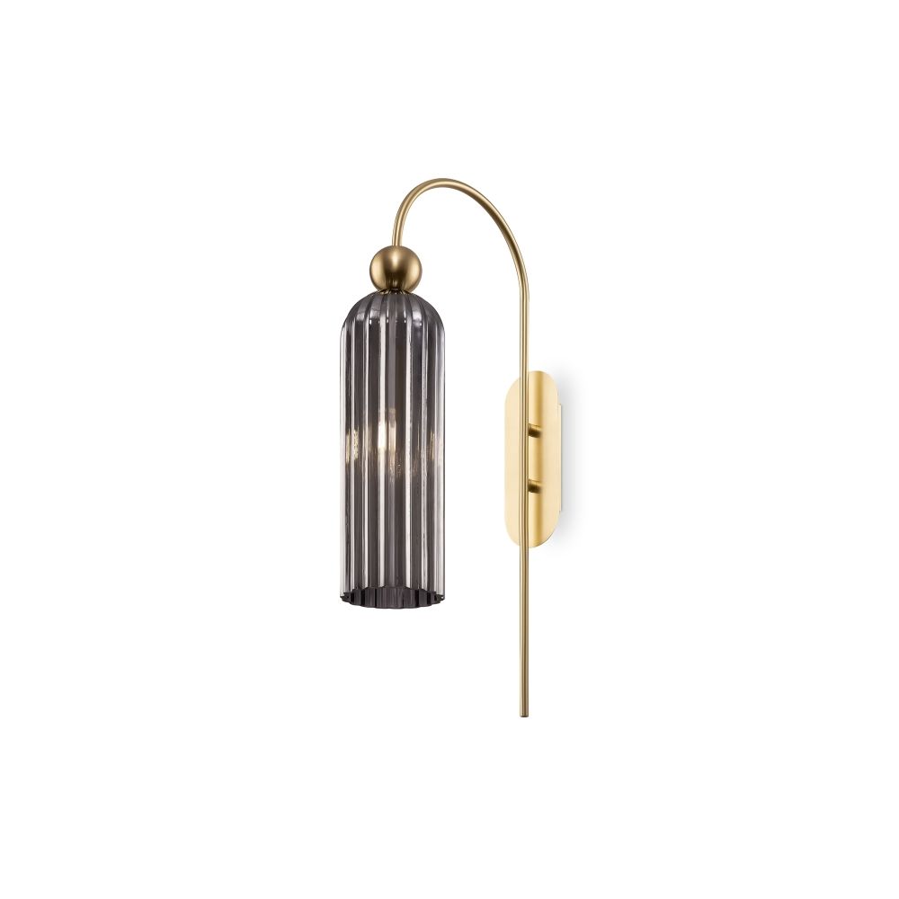 Aplica de perete Metal si Sticla Auriu/Gri D10xH54cm Antic