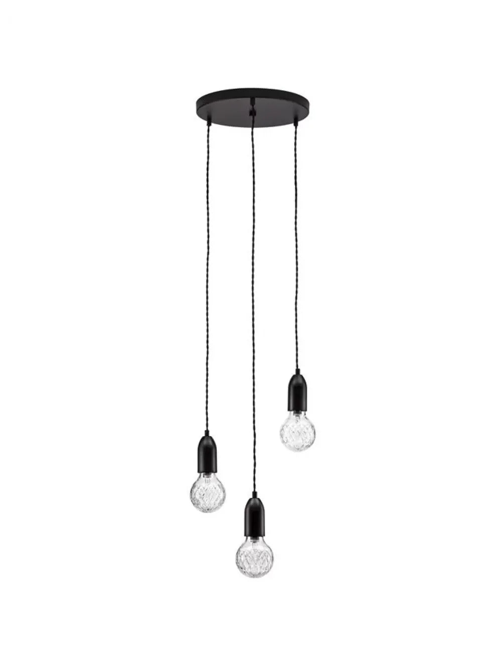 Lustra structura din Metal Negru si abajur din Sticla Transparent H150xL30cm IP20 VEDA