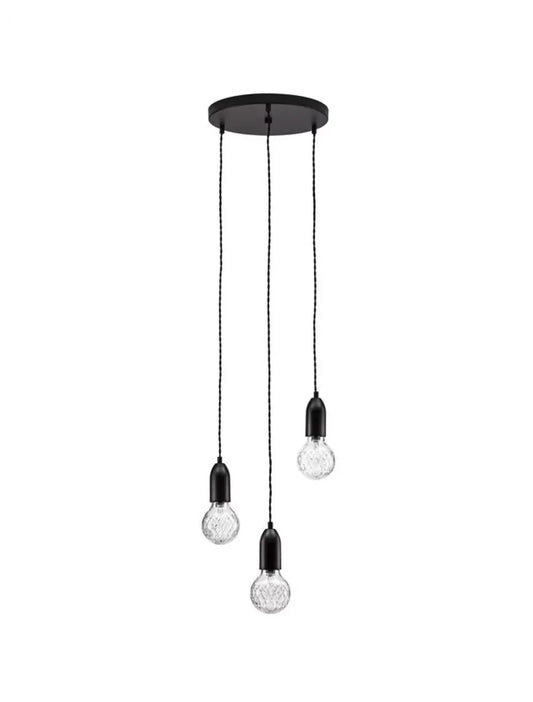 Lustra structura din Metal Negru si abajur din Sticla Transparent H150xL30cm IP20 VEDA