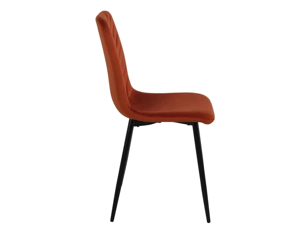 Set 2 scaune din Catifea Portocaliu cinnamon si Metal Negru Hx91Lx45xAcm Daren