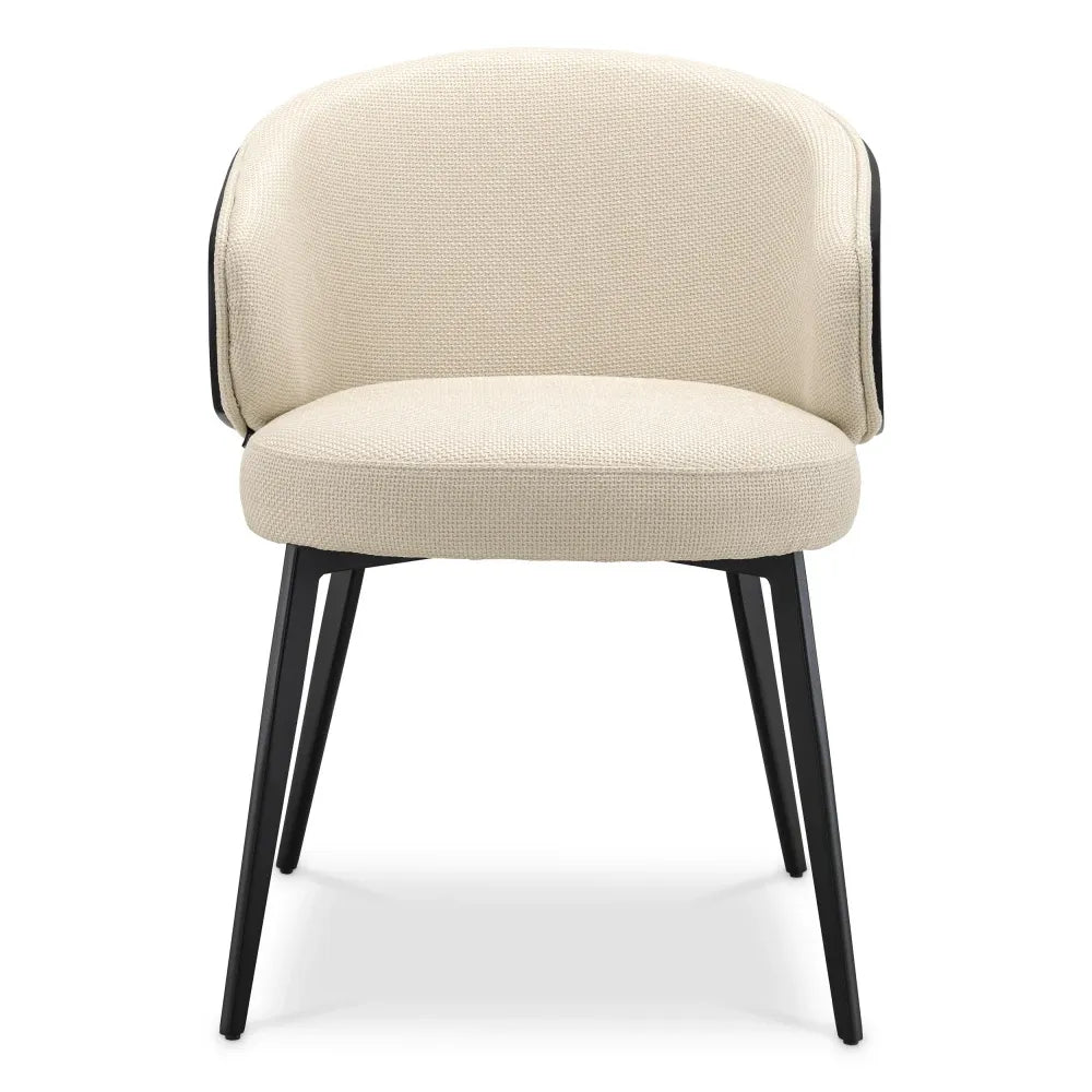 Scaun tapitat cu Stofa Crem L57xA62xH77cm Camerota Eichholtz