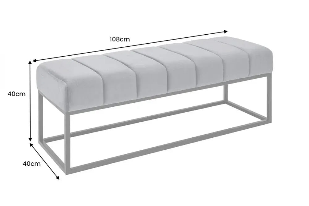 Bancheta din Metal Negru si Catifea Verde mint H40xL108cm Petit beaute