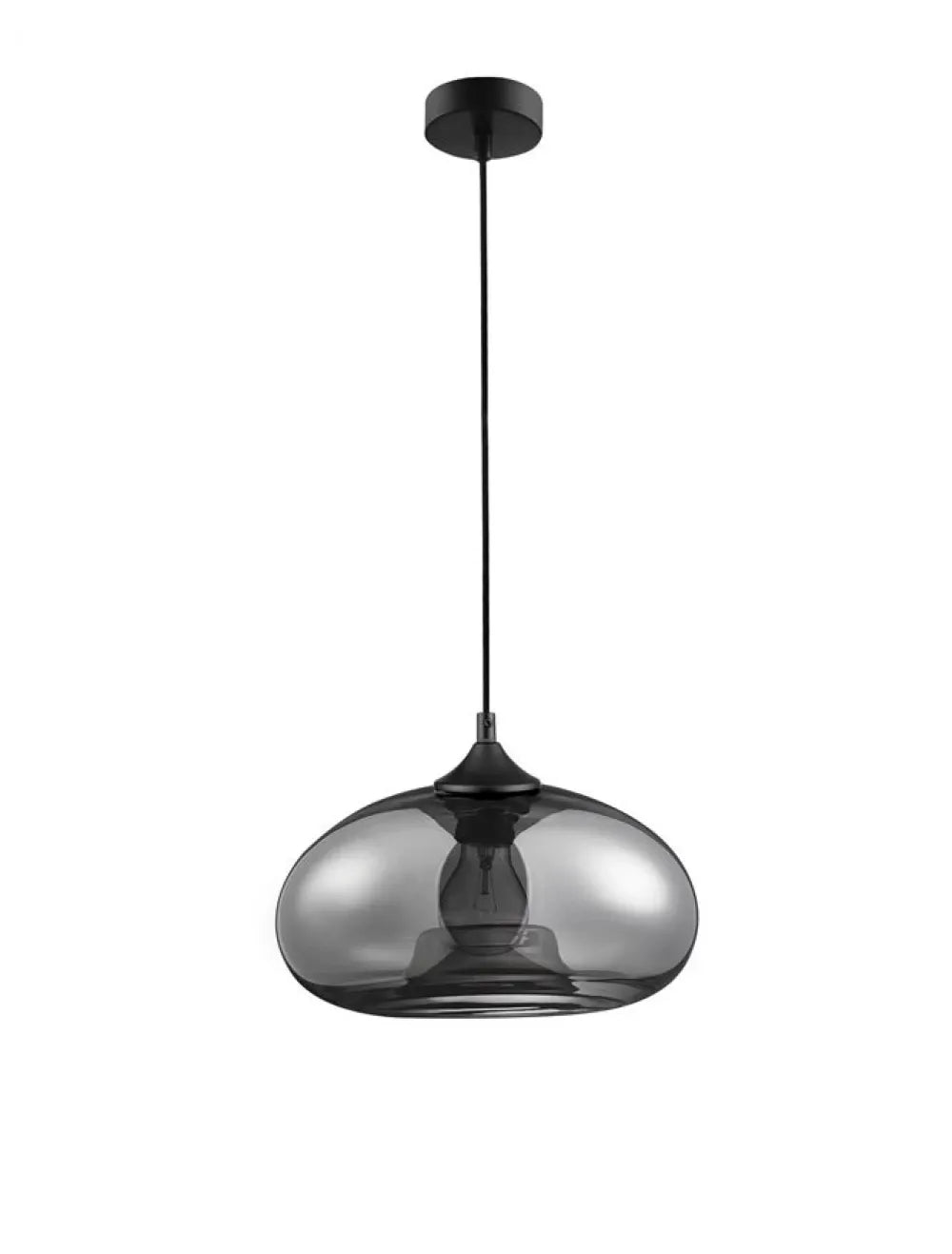 Pendul structura din Metal Negru si abajur din Sticla Crom H120xL28cm IP20 SAVAZ