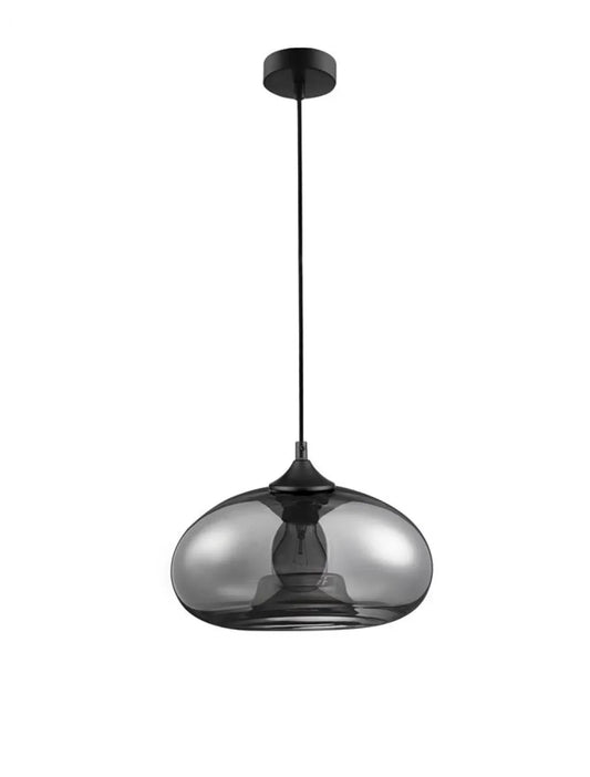 Pendul structura din Metal Negru si abajur din Sticla Crom H120xL28cm IP20 SAVAZ