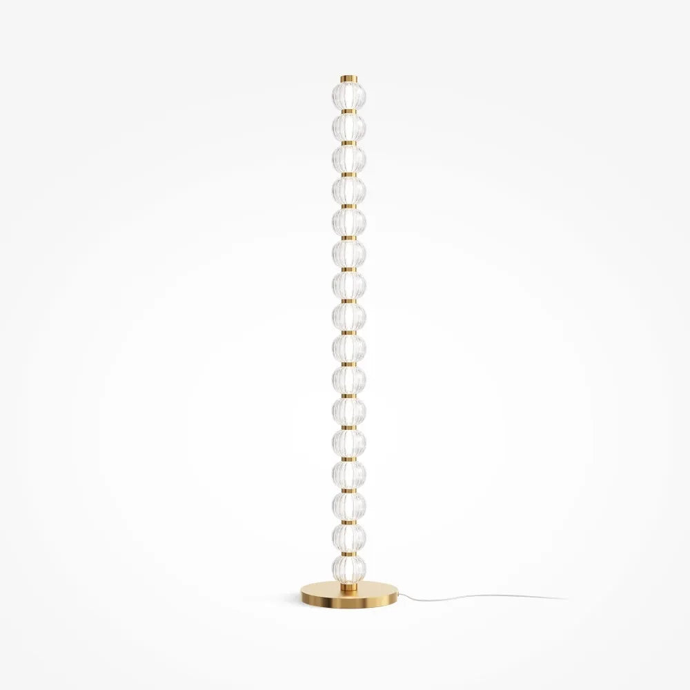 Lampa podea din Metal Auriu si Sticla Transparent H132xD25cm Amulet