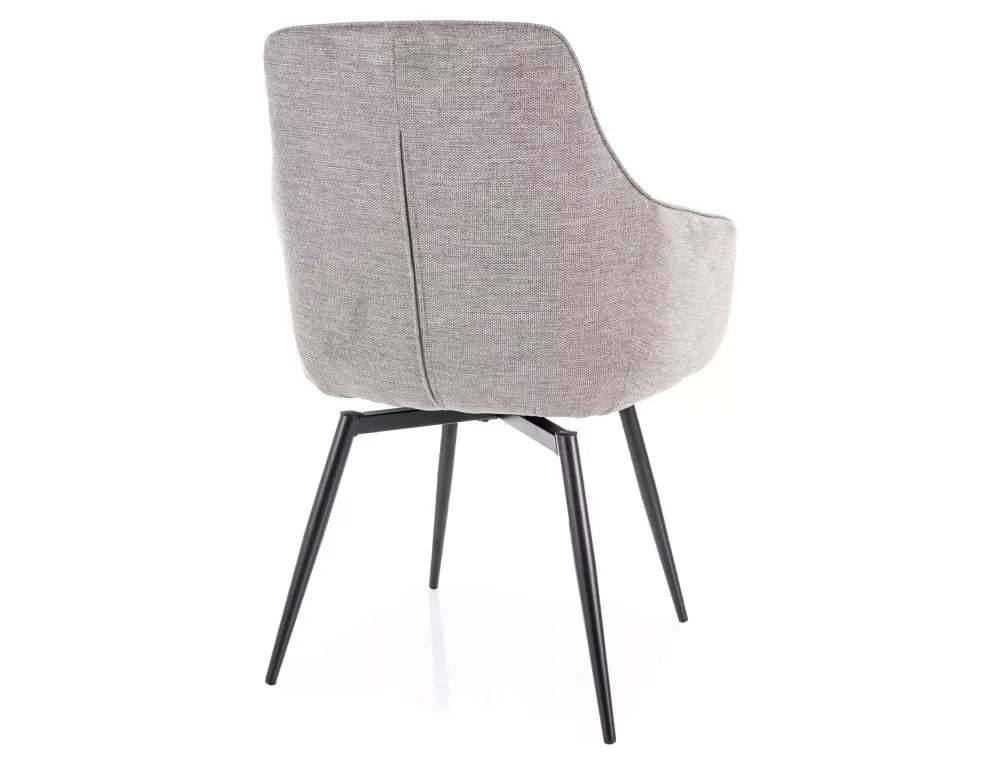 Set 2 scaune din Stofa Gri si Metal Negru Hx88Lx55xA58cm Servio