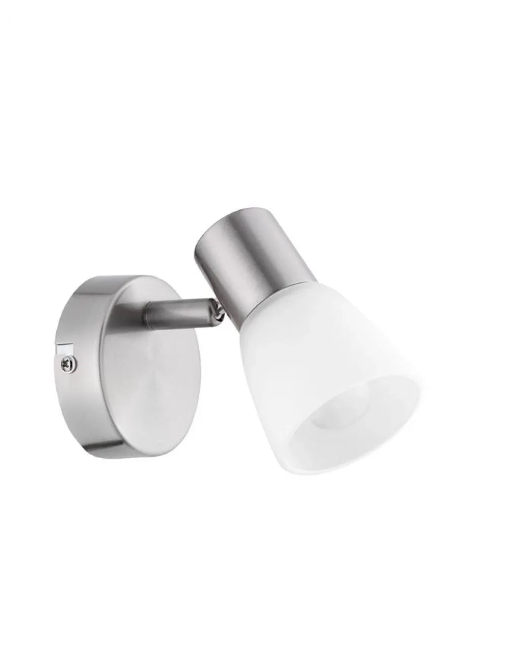 Aplica perete structura din Metal Argintiu si abajur din Sticla Alb H10.5xL8cm IP20 PUBLICO