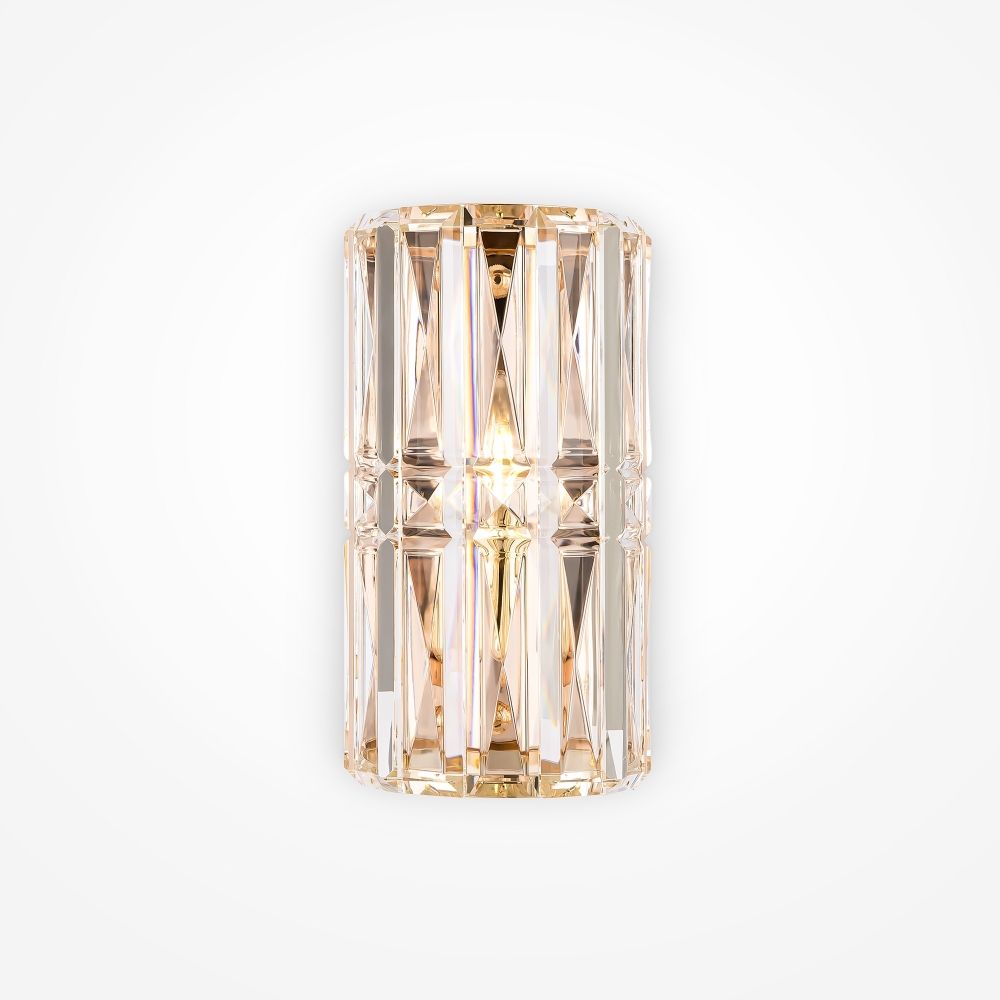 Aplica de perete Metal si Sticla Auriu/Transparent L10xH25cm Facet