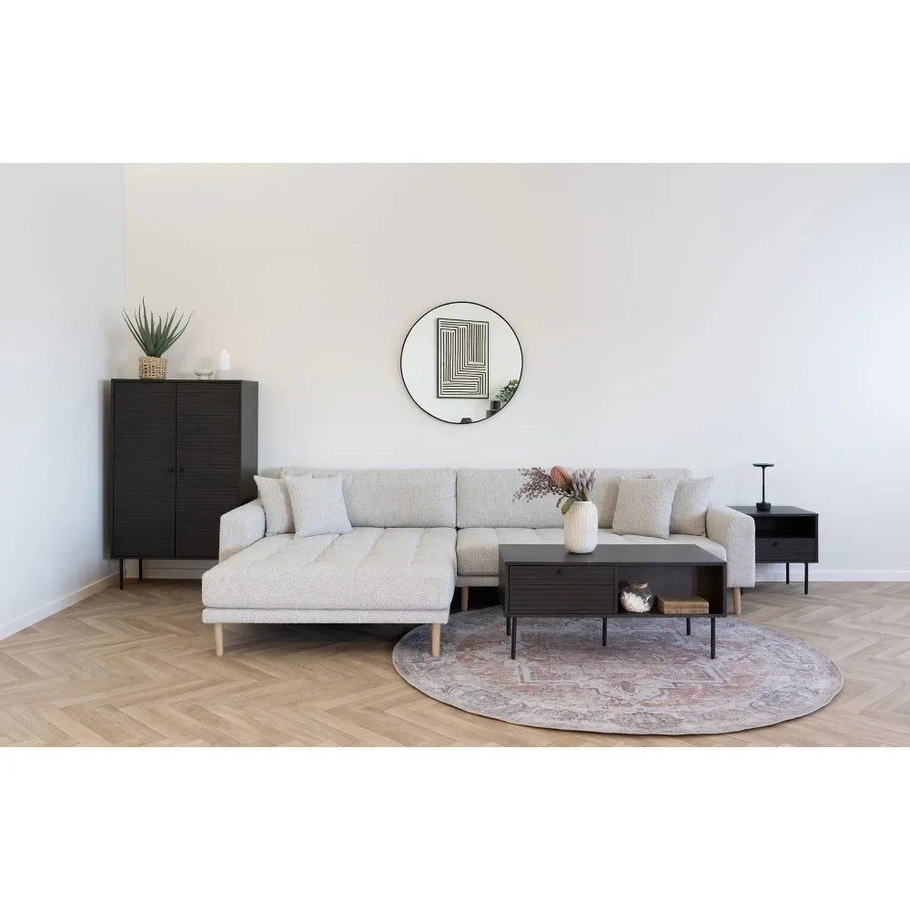 Dulap din Furnir de stejar/MDF Maro inchis si Metal Negru L80xH130cm Kyoto