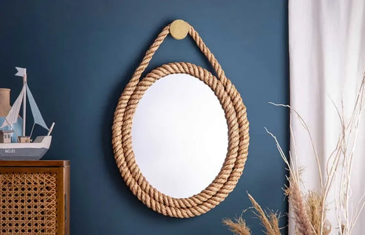 Oglinda cu rama din Funie Maro H62xL45cm Seven Seas