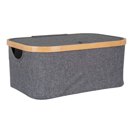 Cos depozitare din Lemn de bambus/Textil Maro/Gri H16xL38cm Noto