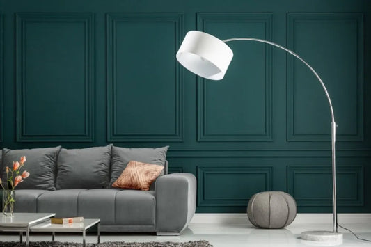 Lampa de podea din Metal Argintiu si Textil Alb H170-200xL170-180cm Big Bow