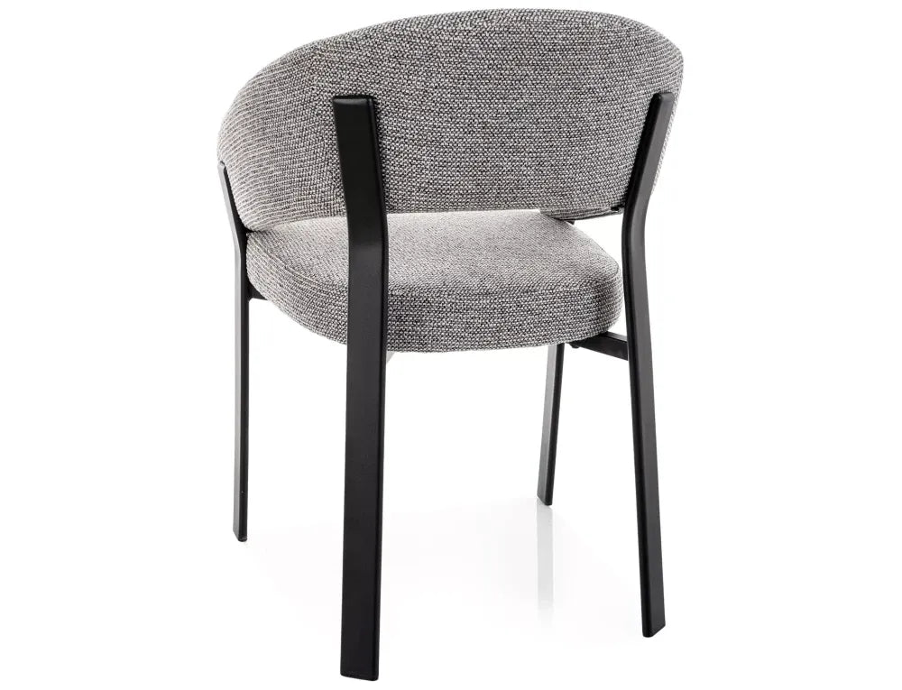 Set 2 scaune din Stofa Gri si Metal Negru H80xL56xA60cm Nagoja