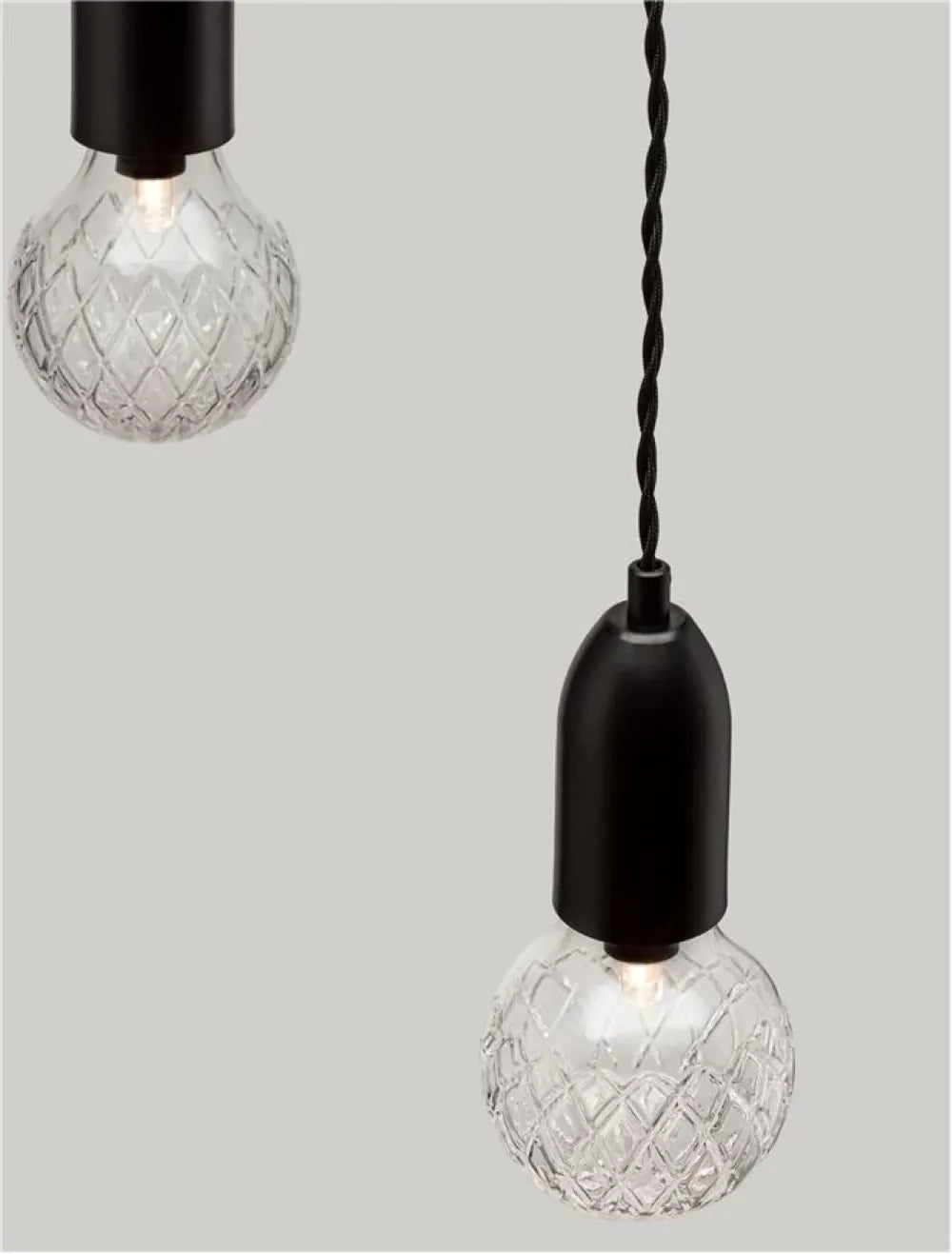 Lustra structura din Metal Negru si abajur din Sticla Transparent H150xL30cm IP20 VEDA