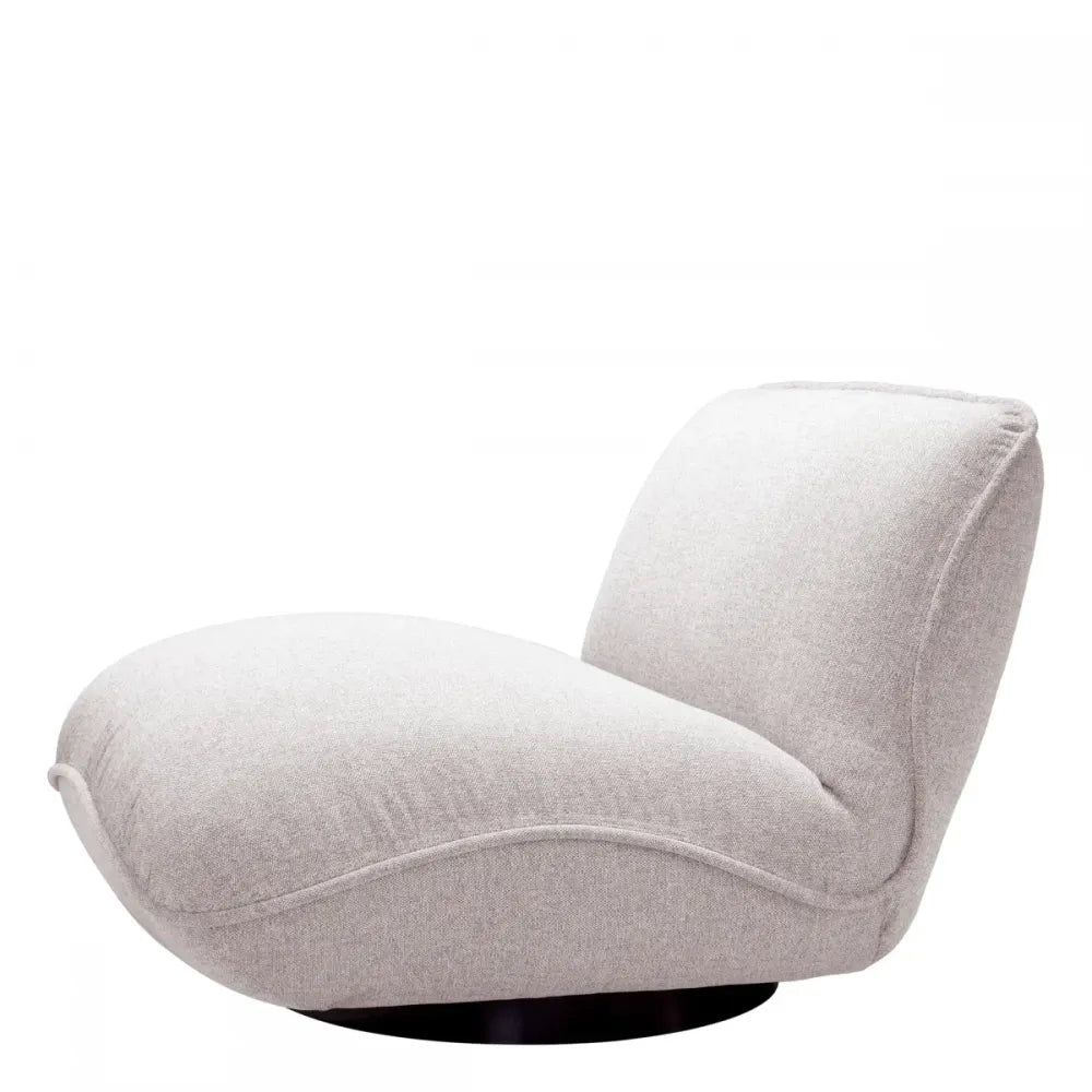Fotoliu de exterior din Metal Negru si Stofa Gri H71xL85.5xA105cm Relax Eichholtz