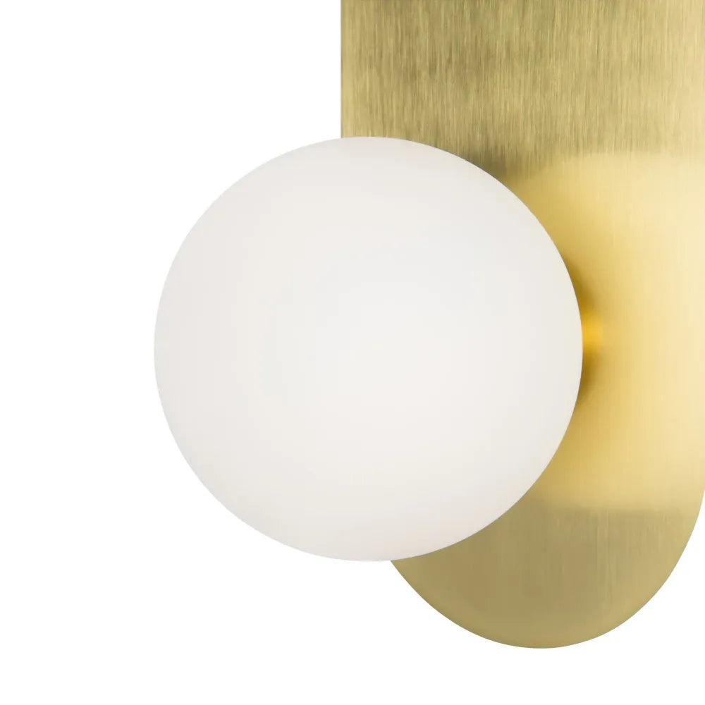 Aplica perete din Metal Auriu si Sticla Alb H31xL13cm Bao