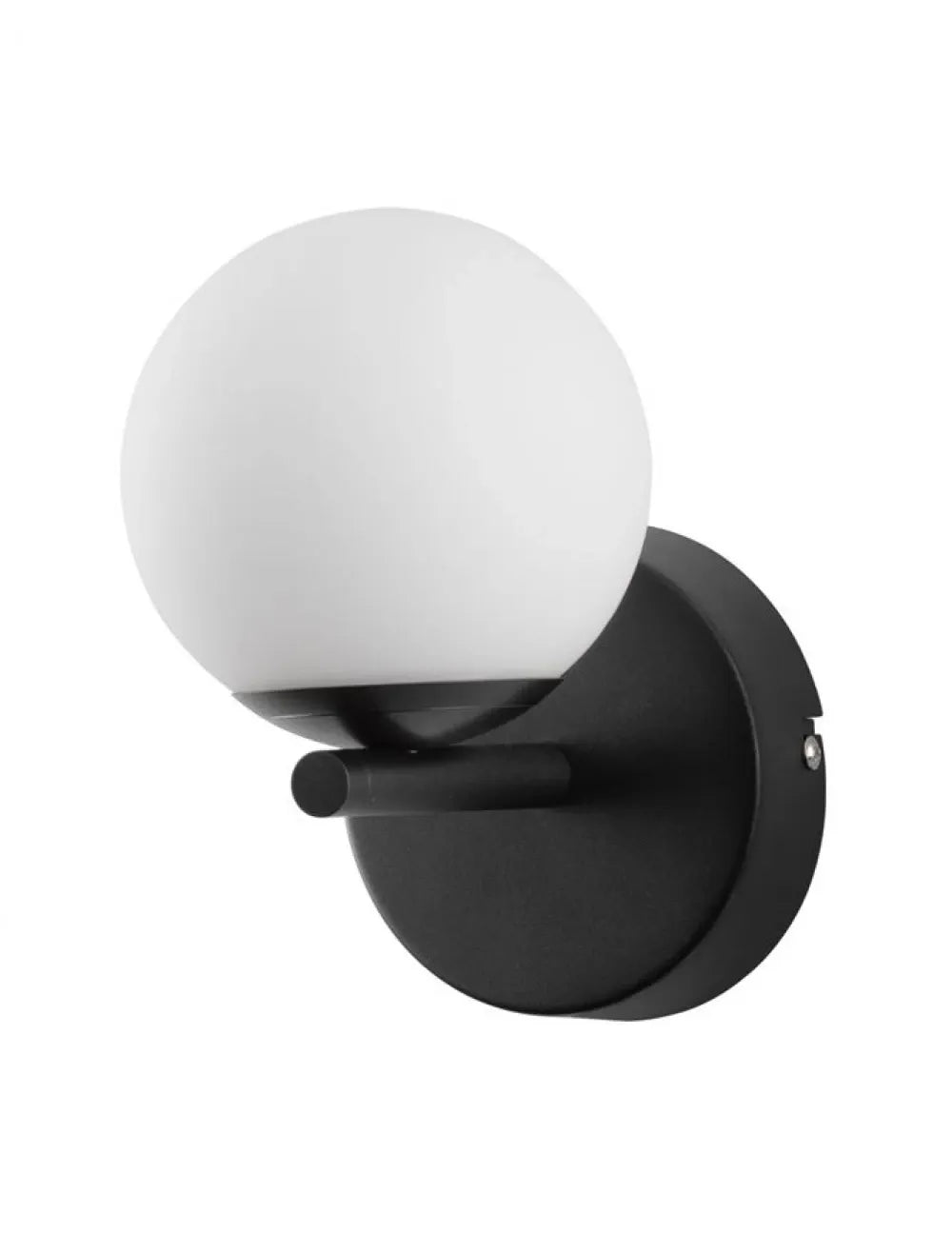Aplica de perete structura din Aluminiu Negru si abajur din Sticla Alb H20xL17.5cm IP20 8W 400lm 3000k NUVOLE