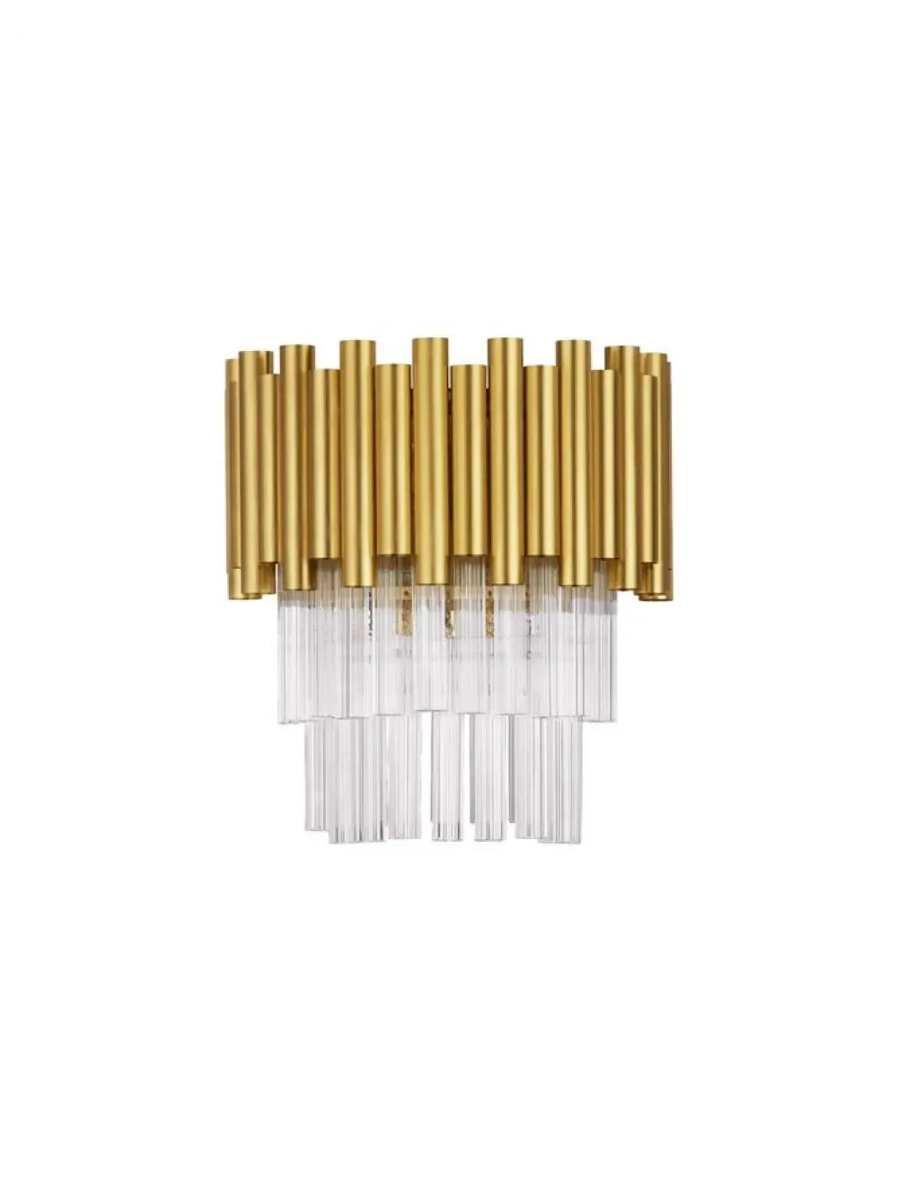Aplica de perete structura din Aluminiu Auriu si abajur din Cristal Transparent H26.5xL24cm IP20 MAGNOLIA