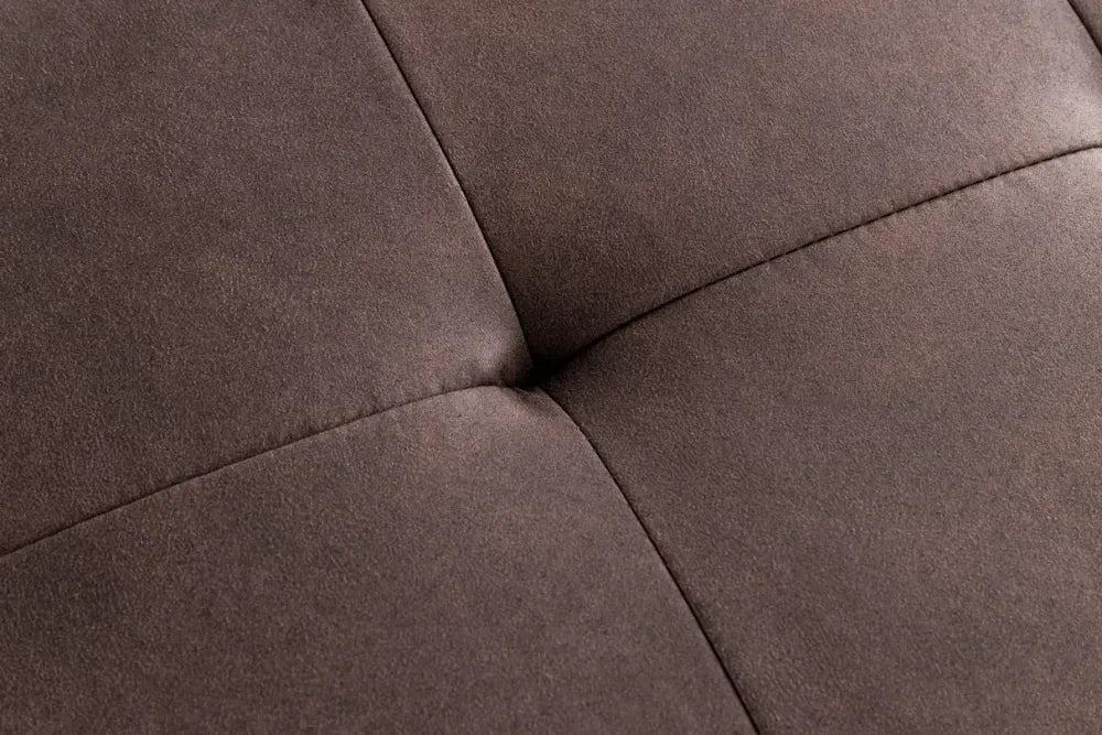 Bancheta din Metal Negru si Microfibra Maro H45xL100cm Boutique