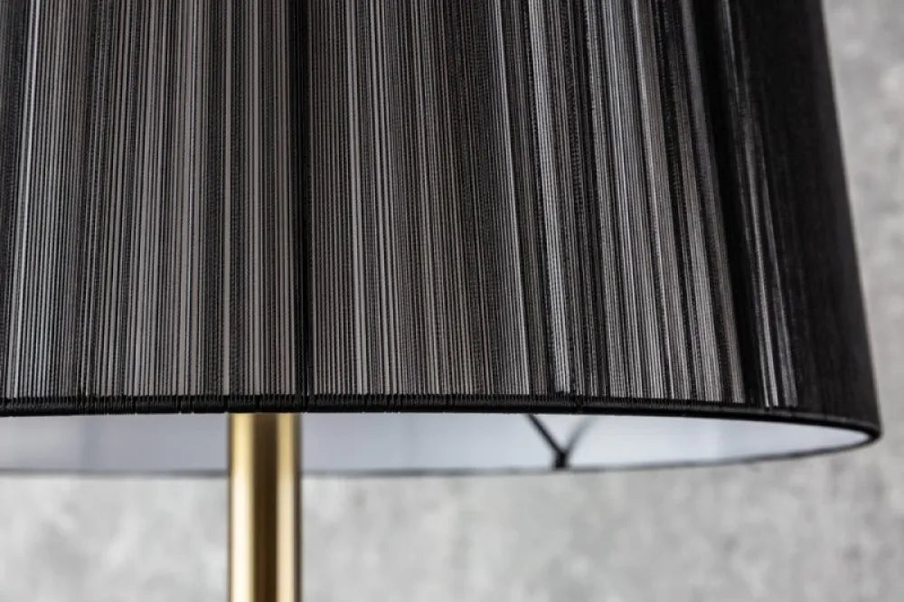 Lampa de podea din Metal Auriu si Textil Negru H160xD40cm Lucie
